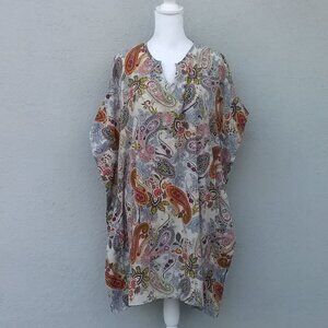 Stella Laguna Beach Women's Pullover Top Paisley Print Tunic cover-up